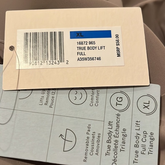 NWT - True & Co. True Body Lift Triangle Adjustable Strap Bra - Gray - Picture 7 of 7